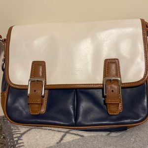 Coach Park Color Block Leather Crossbody Messenger Bag